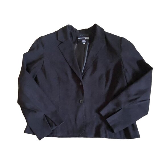 Norton Mcnaughton Petites 2 Button Closure Blazer-Black-Size 14P-GUC - Picture 1 of 8